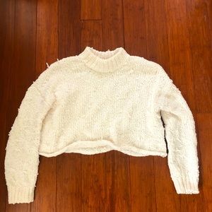 Vintage Urban Outfitters white distressed knit turtleneck sweater